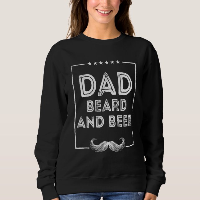 Dad Beard and Beer  Chill Mustache Drinking T Shirt (Framsida)