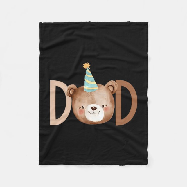 Dad Beary First Birthday Shirt Matching Family Out Fleecefilt (Framsidan)