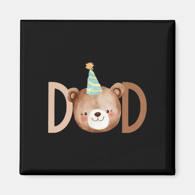 Dad Beary First Birthday Shirt Matching Family Out Magnet (Framsidan)