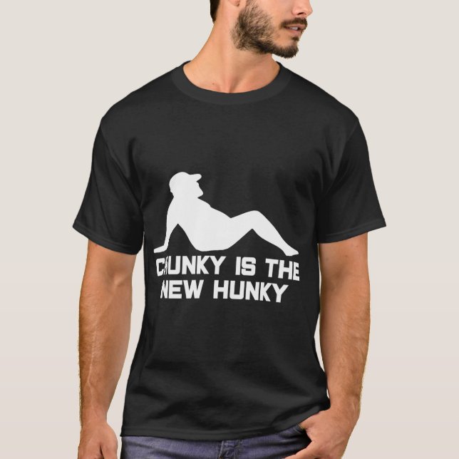 Dad Bod Chunky Is The New Hunky Dadbod Silhouette  T Shirt (Framsida)