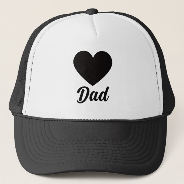 Dad - Classic Black Heart Typography Keps (Framsida)