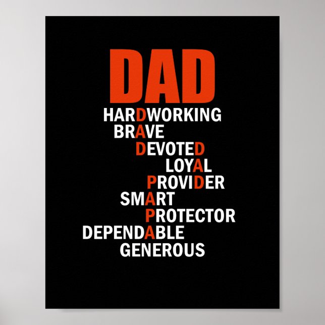 Dad Crossword Puzzle Father's Day Love Word Poster (Framsidan)