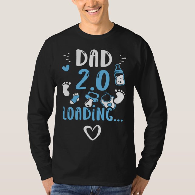 Dad Dad 2 0 Loading   Baby Boy Sayings T Shirt (Framsida)