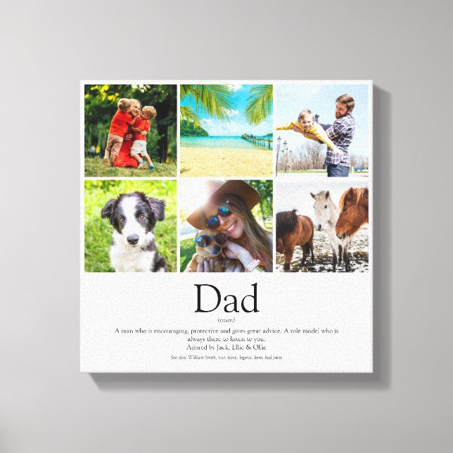 Dad Daddy Father Papa Definition 6 Photo Fun Canvastryck (Framsida)