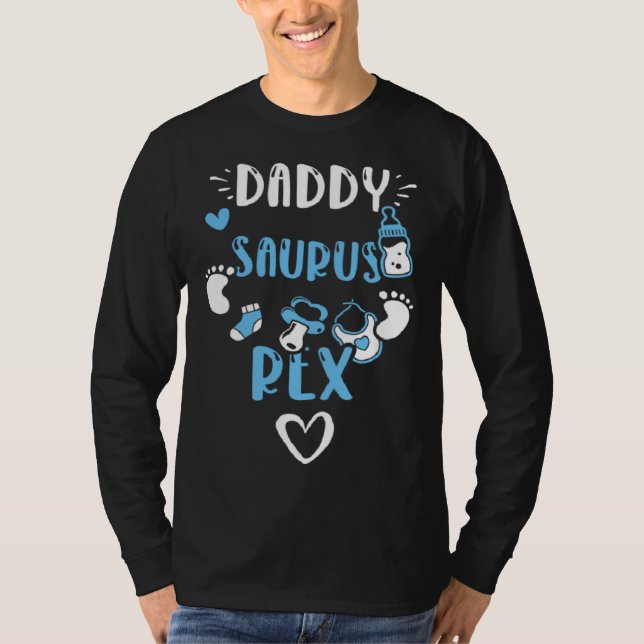Dad Daddy Saurus Rex  Baby Boy Sayings T Shirt (Framsida)