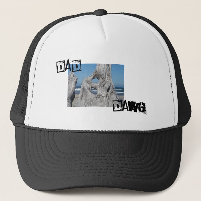 DAD DAWG hattar sportkepsar Ocean Driftwood Waves Truckerkeps (Framsida)
