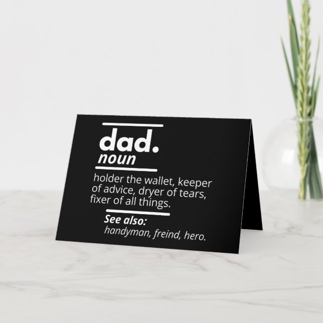 Dad Dictionary Definition - Funny Fathers Day Gift Kort (Framsida)