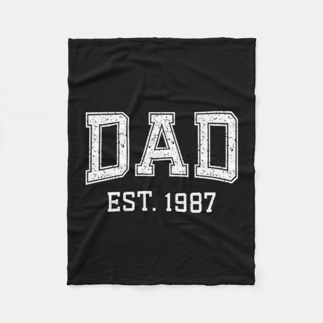 Dad Est 1987 Dad D Fathers Day Ized  Fleecefilt (Framsidan)