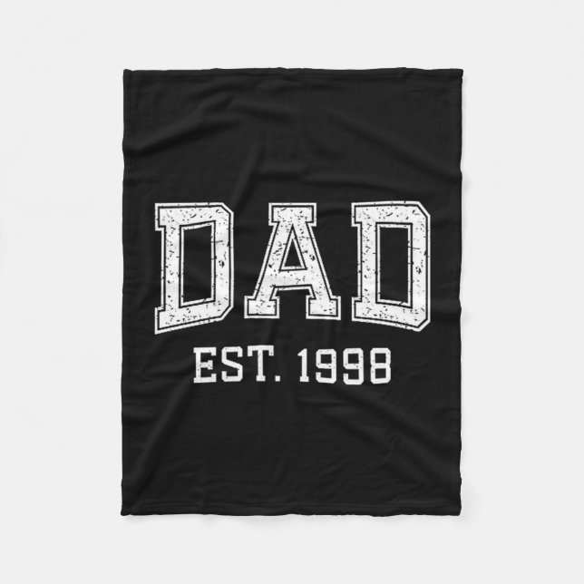 Dad Est 1998 Dad D Fathers Day Ized  Fleecefilt (Framsidan)