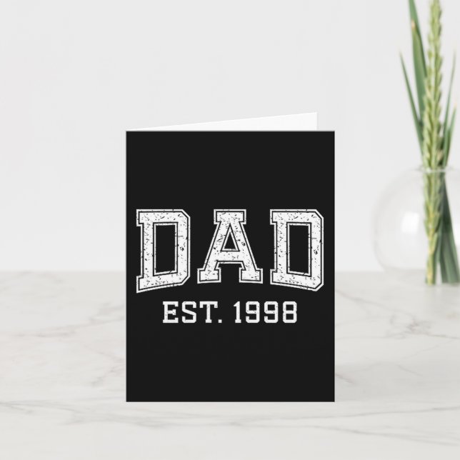 Dad Est 1998 Dad D Fathers Day Ized  Kort (Framsida)