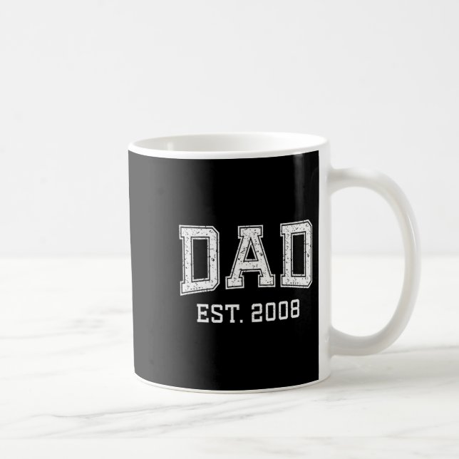 Dad Est 2008 Dad D Fathers Day Ized  Kaffemugg (Höger)