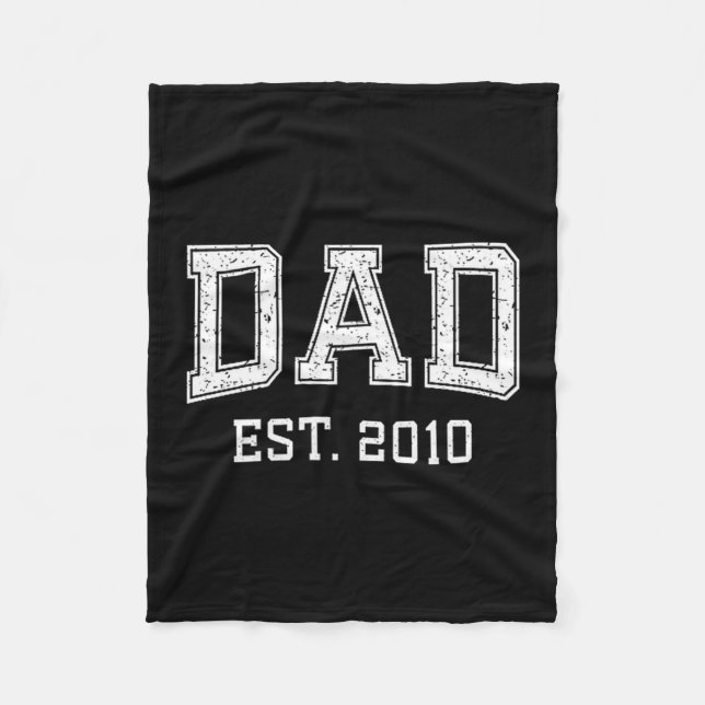Dad Est 2010 Dad D Fathers Day Ized  Fleecefilt (Framsidan)
