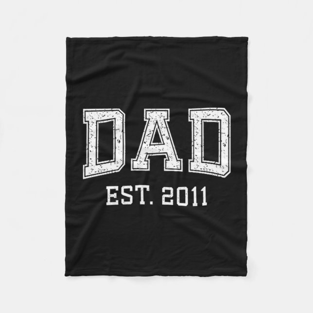 Dad Est 2011 Dad D Fathers Day Ized  Fleecefilt (Framsidan)