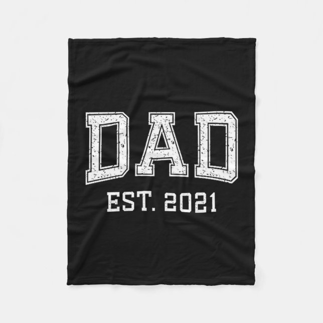Dad Est 2021 Dad D Fathers Day Ized  Fleecefilt (Framsidan)