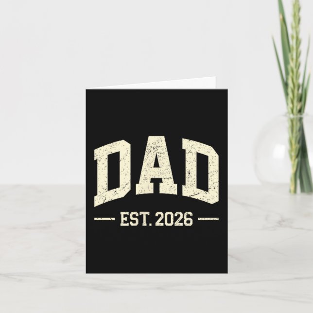 Dad Est. 2026 Logo Daddy 2026 Soon To Be New Dad 2 Kort (Framsida)