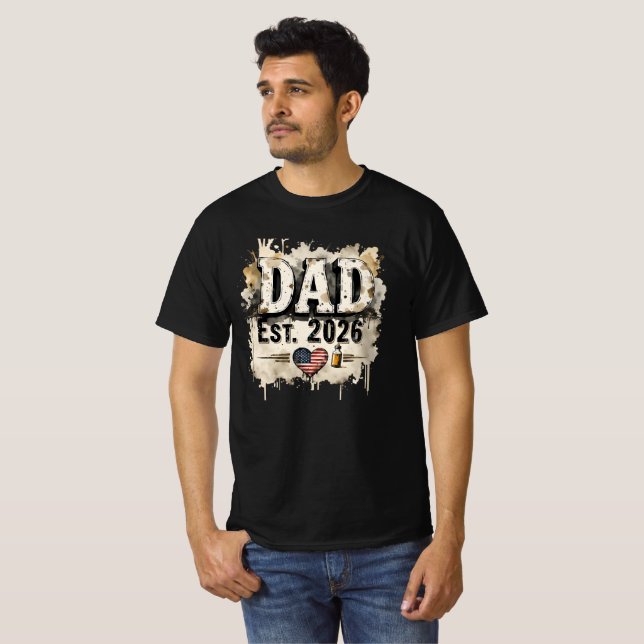 Dad Est 2026 Tshirt T Shirt (Hel framsida)