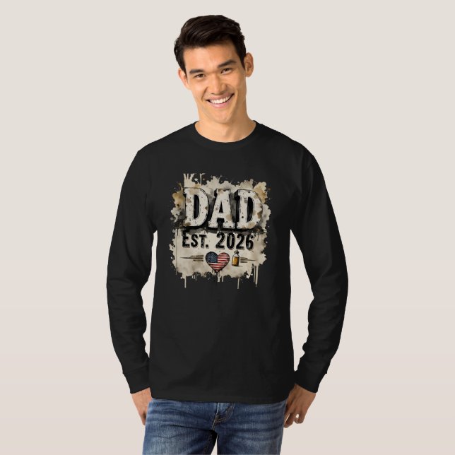 Dad Est 2026 Tshirt T Shirt (Hel framsida)