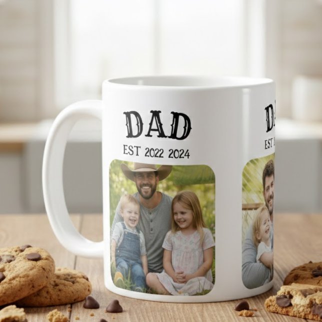 Dad Est 3 Photo Kaffemugg (Skapare uppladdad)