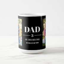Dad Est. Year Name Number Bold Font Photo 