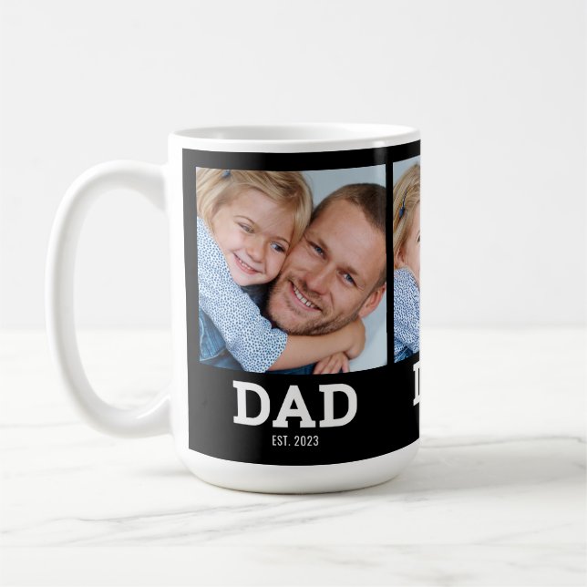 Dad Established Black 3 Photo Kaffemugg (Vänster)