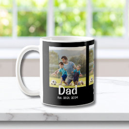 Dad Established Black 3 Photo Kaffemugg
