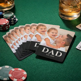 Dad Established Black Modern Photo Casinokort