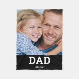 Dad Established Black Modern Photo Fleecefilt