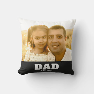 Dad Established Bold White & Black Photo Kudde