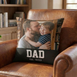 Dad Established Custom Modern Bold Text Kudde