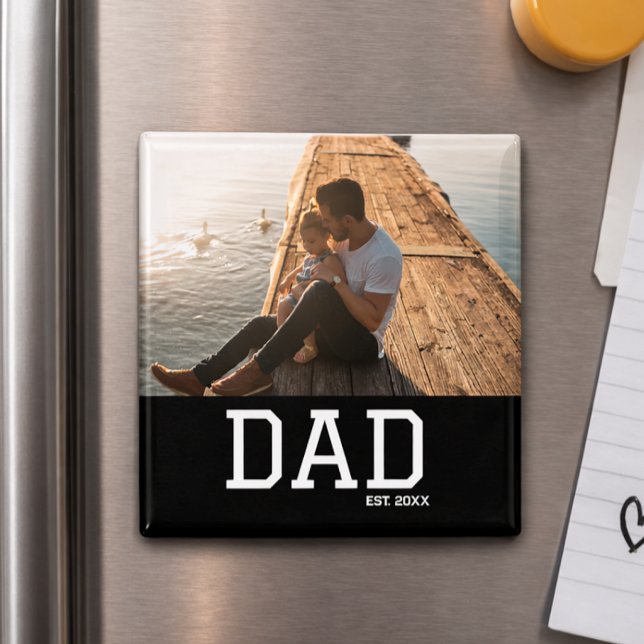 Dad Established Customizable Father's Day Photo Magnet (Skapare uppladdad)