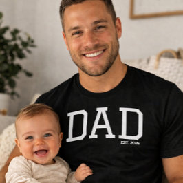 Dad Established Customizable Year Father's Day  T Shirt