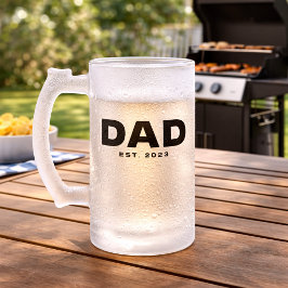 Dad Established Gift for Dad Frosted Glass Beer Frostat Ölglas