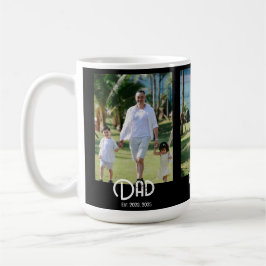 Dad Established Grunge Text Black 3 Photo Kaffemugg