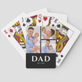Dad Established Modern Black 3 Photo Casinokort