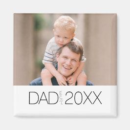 Dad Established Modern photo year design  Magnet