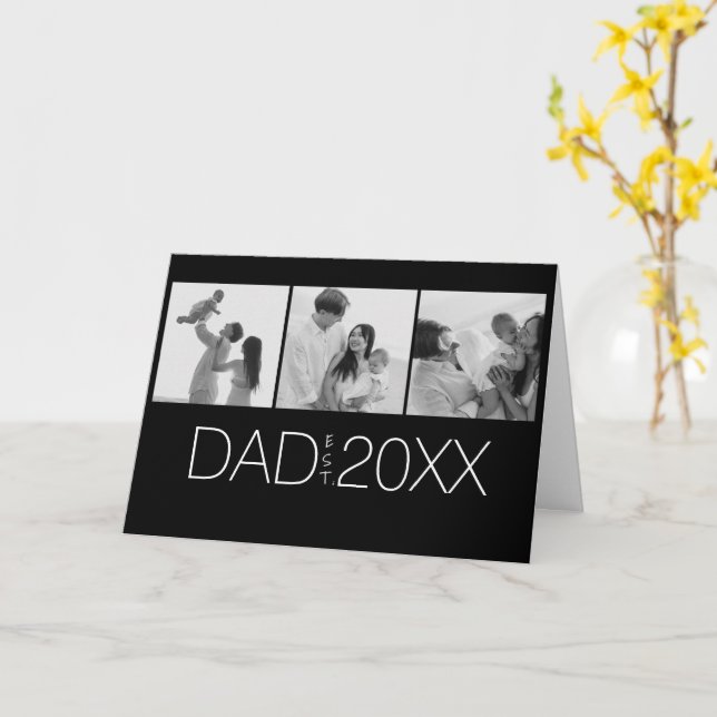 Dad Established Modern Three Photograph   Kort (Gul blomma)