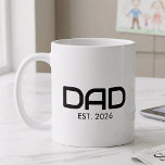 Dad Established New Dad Gift  Kaffemugg<br><div class="desc">Dad Established New Dad - Minimal Elegant Black Bold Dad Typography - Add your custom "Est" established year date when your first child was born. Add additional years for each child.</div>