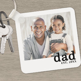 Dad Established Personalized Photo Nyckelring