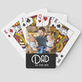 Dad Established Photo Black Grunge Script Casinokort