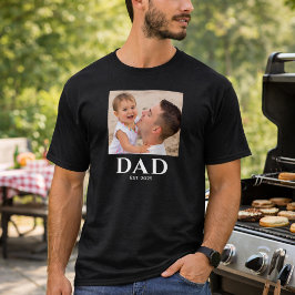 Dad Established Photo Father’s Day Black T Shirt