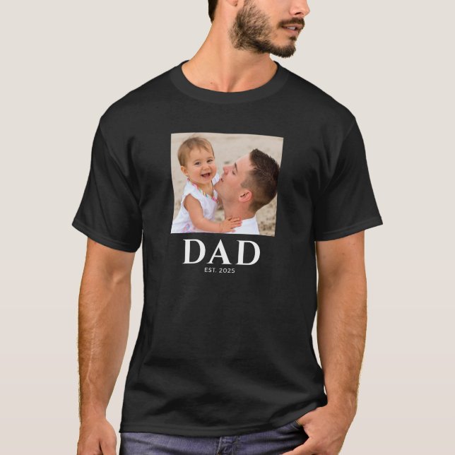 Dad Established Photo Father’s Day Black T Shirt (Framsida)