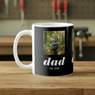 Dad Established Photo Father's Day Kaffemugg