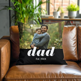 Dad Established Photo Father's Day Kudde