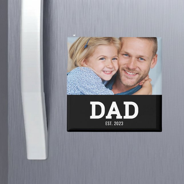 Dad Established Photo Father's Day Magnet (Skapare uppladdad)