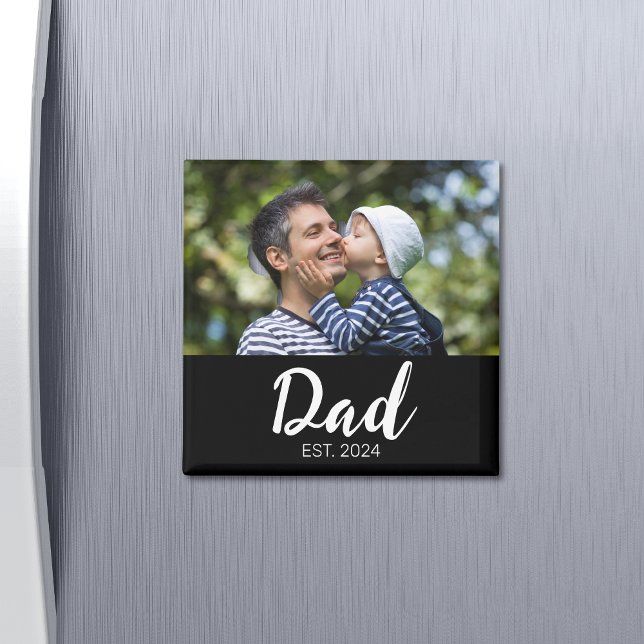 Dad Established Photo Father's Day  Magnet (Skapare uppladdad)