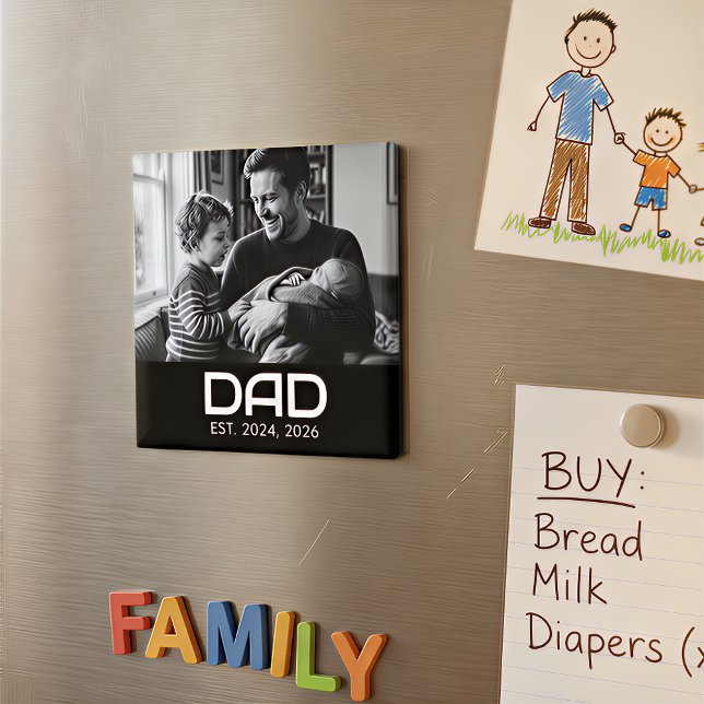 Dad Established Photo Father's Day Magnet (Skapare uppladdad)