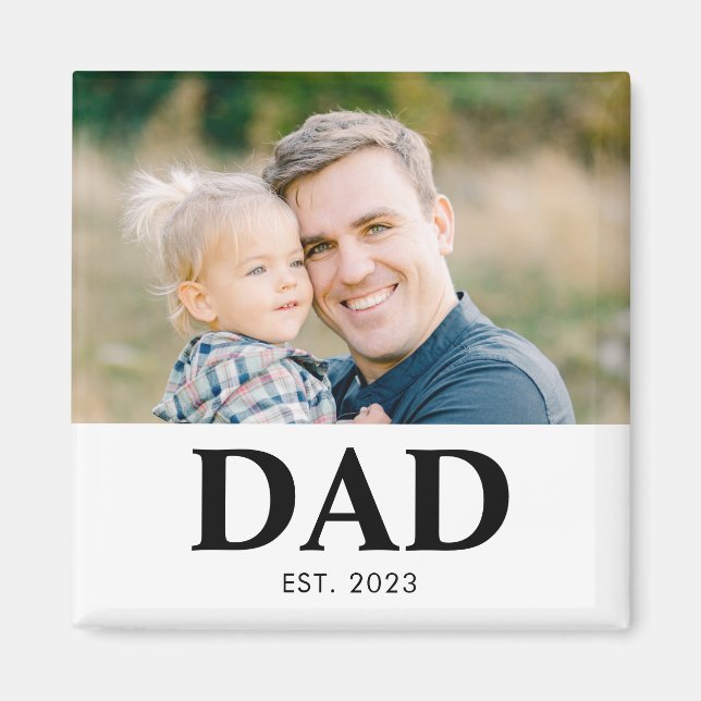 Dad Established Photo Fathers Day Magnet (Framsidan)