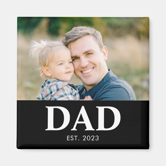 Dad Established Photo Fathers Day Magnet (Framsidan)