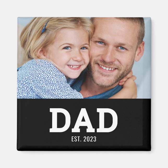 Dad Established Photo Father's Day Magnet (Framsidan)