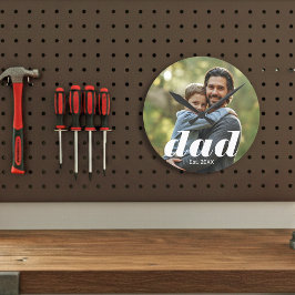 Dad Established Photo Father's Day Rund Klocka